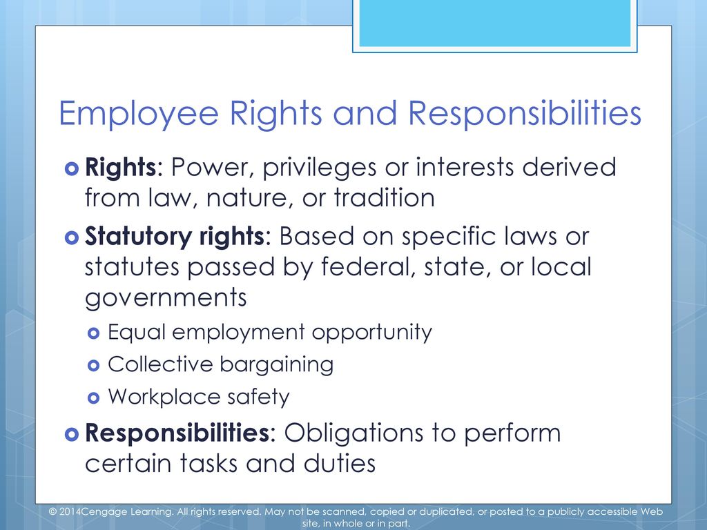 Roles and responsibilities of employers and employees