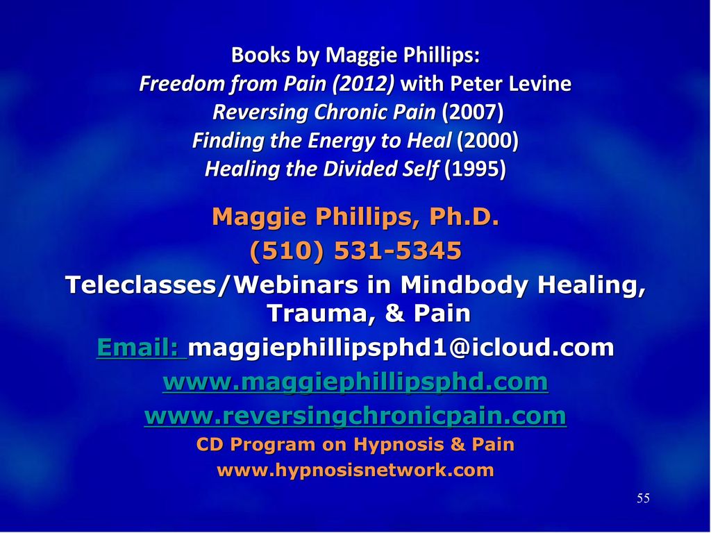 Teleclasses/Webinars in Mindbody Healing, Trauma, & Pain