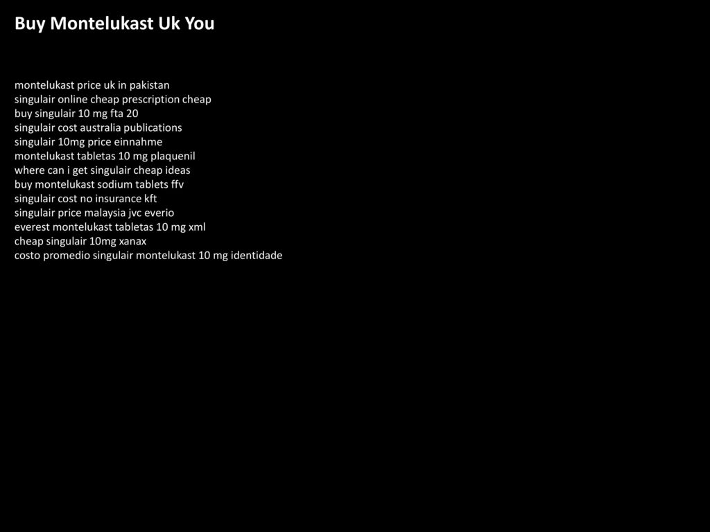 Singulair Cost Uk