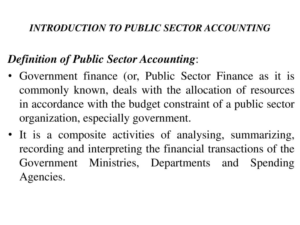 Public Sector Accounting Lecture Notes By Mr S Ppt