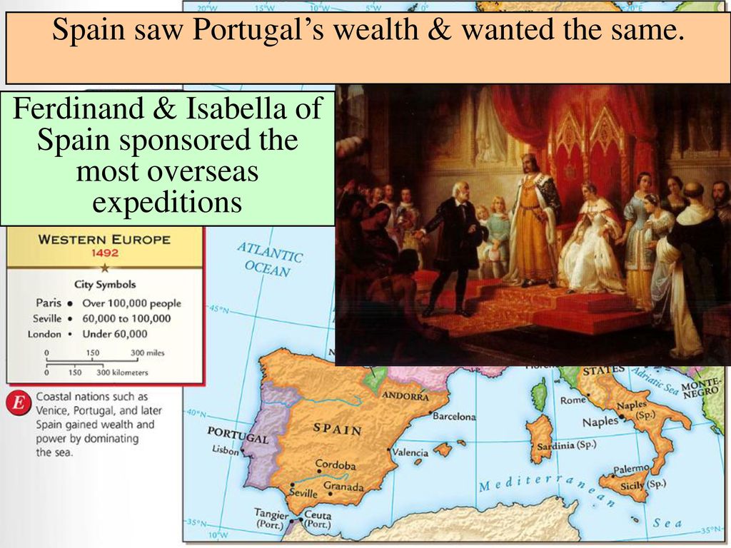 Spain saw Portugal’s wealth & wanted the same.