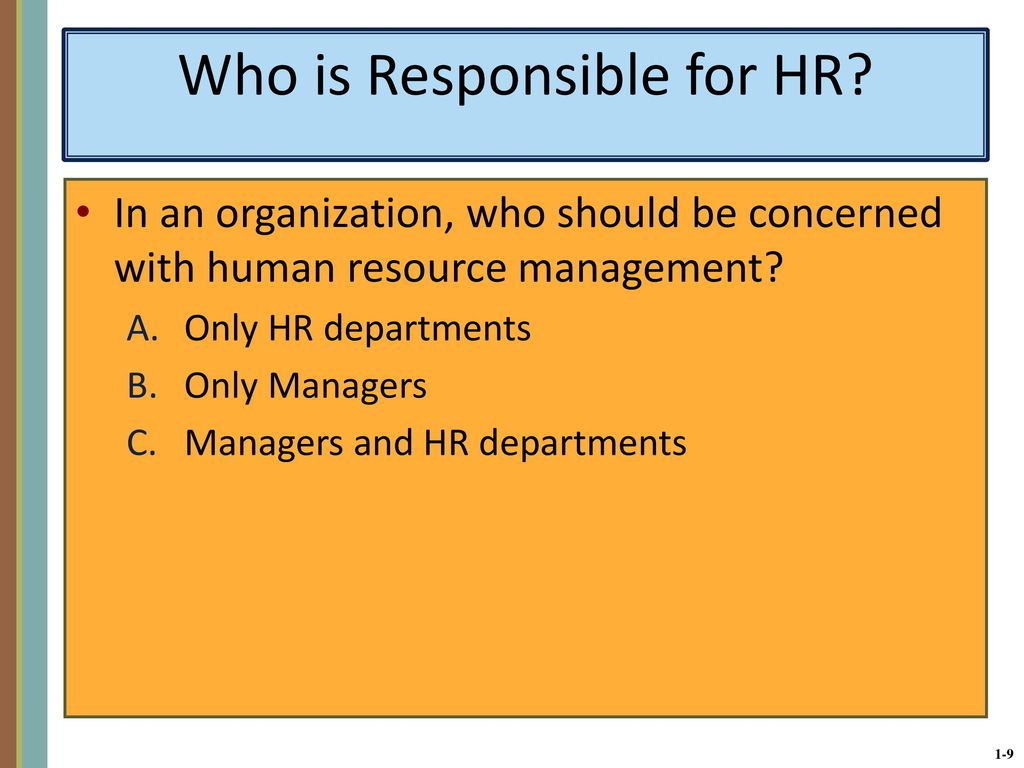 Who is Responsible for HR