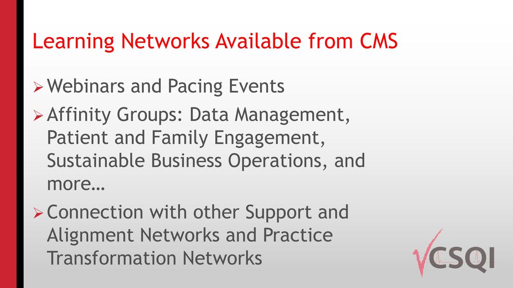 Learning Networks Available from CMS
