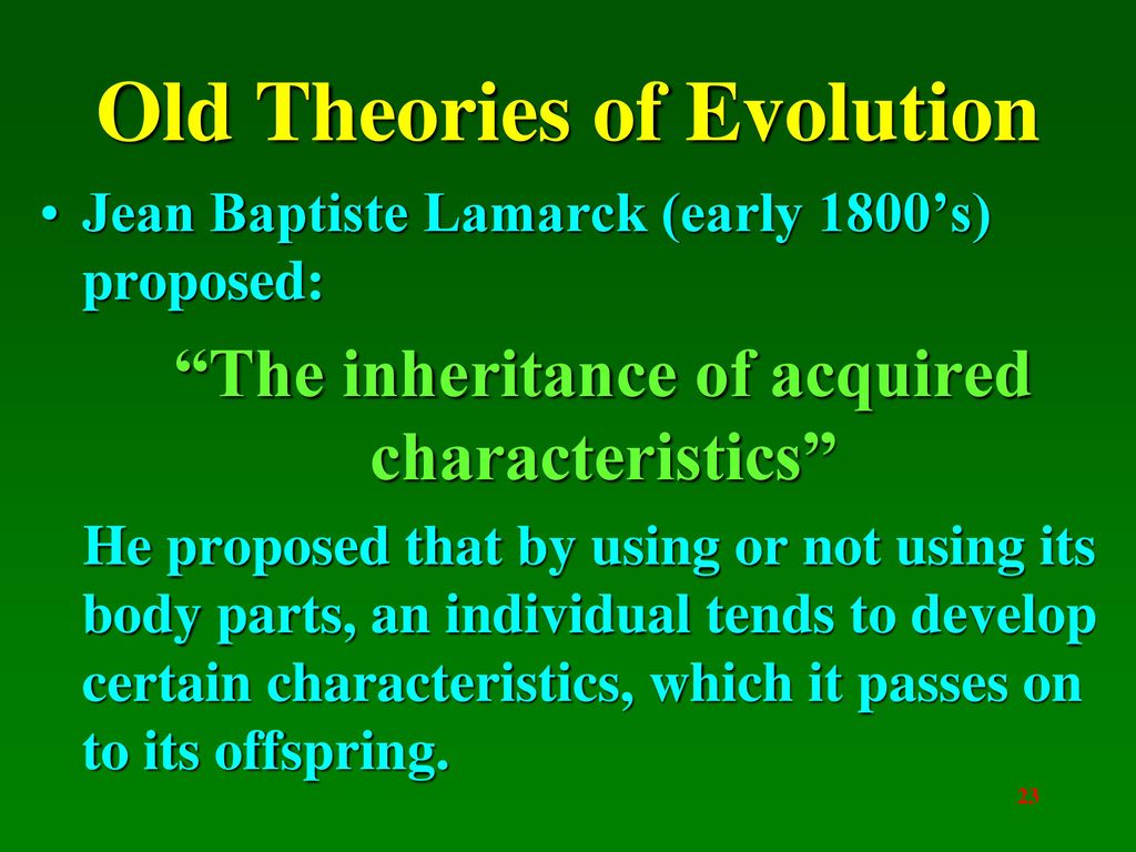 Old Theories of Evolution