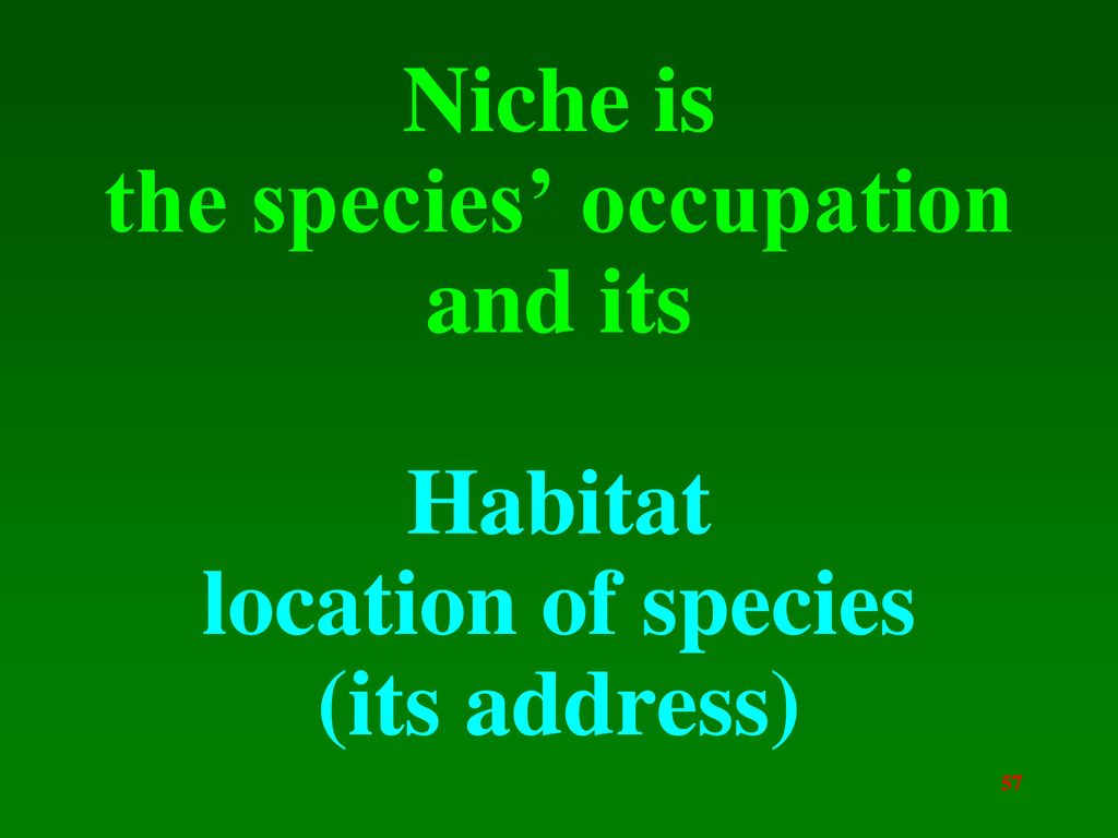 the species’ occupation and its