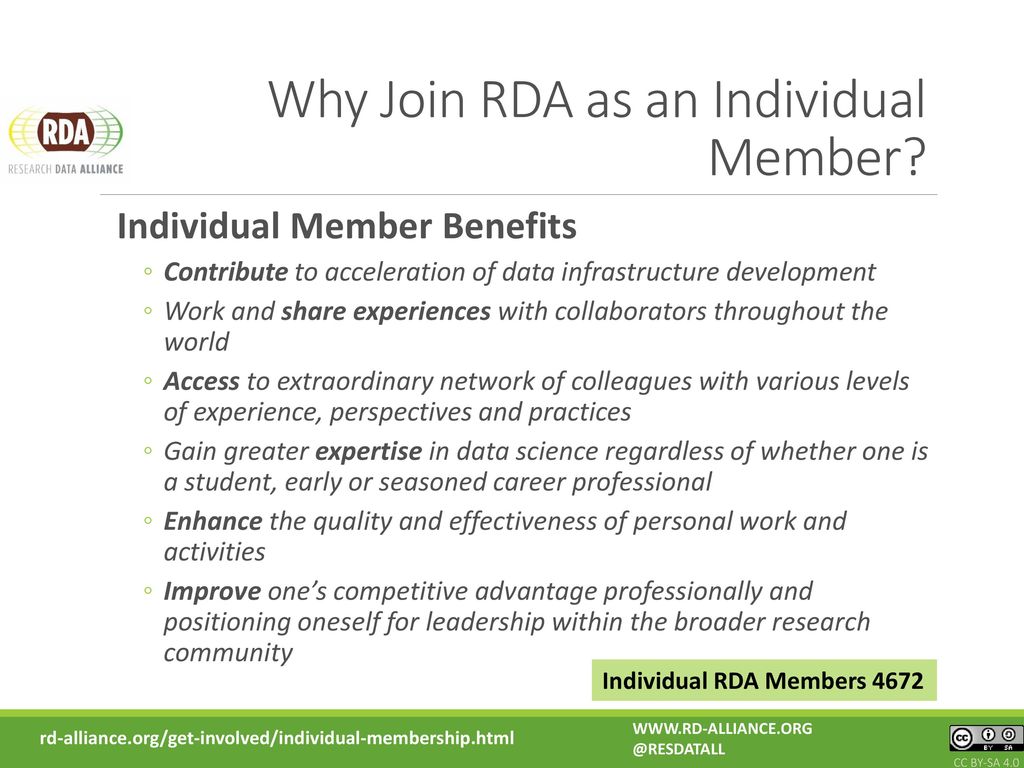 Why Join RDA as an Individual Member