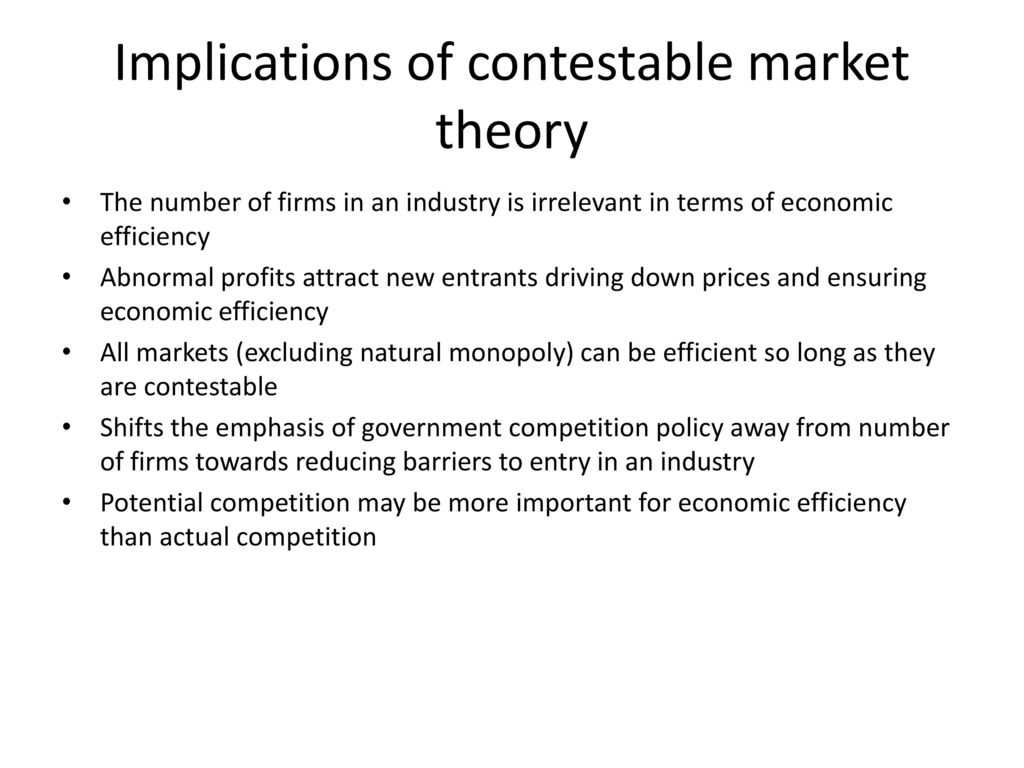 Evaluating Contestable Markets