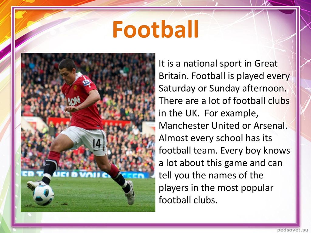 Игрок перевод на английский. Презентация по английскому на тему футбол. Спорт в Великобритании на английском. National Sport in great Britain. Football презентация на английском.