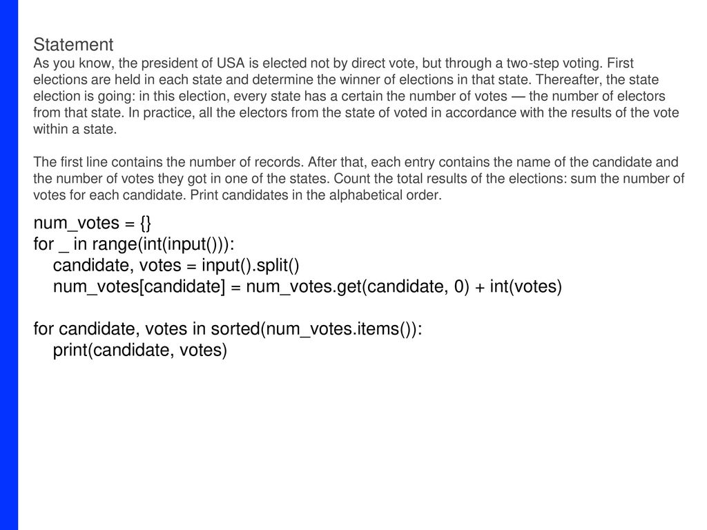 for _ in range(int(input())): candidate, votes = input().split()