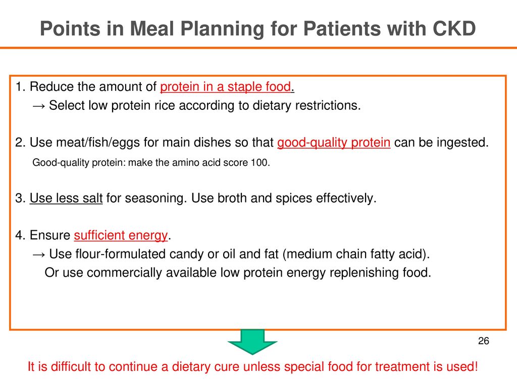 Points in Meal Planning for Patients with CKD