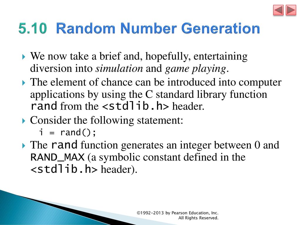 5.10 Random Number Generation