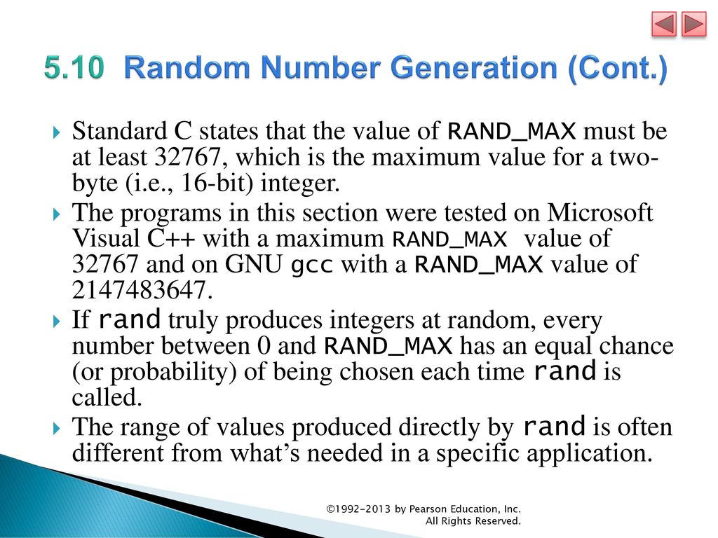 5.10 Random Number Generation (Cont.)