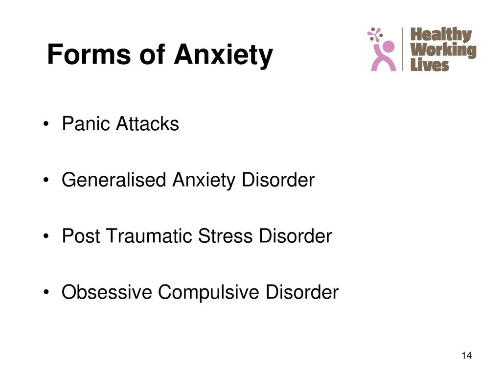 Forms of Anxiety Panic Attacks Generalised Anxiety Disorder