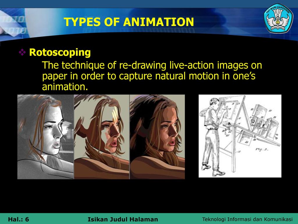 TYPES OF ANIMATION Rotoscoping