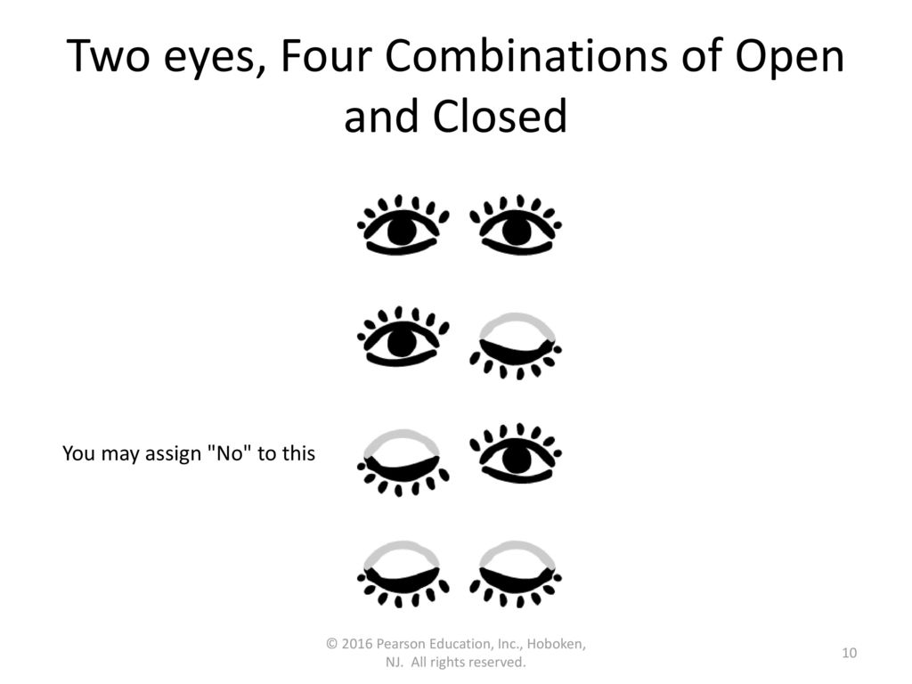 Two eyes, Four Combinations of Open and Closed