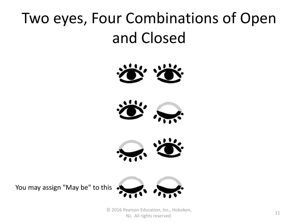 Two eyes, Four Combinations of Open and Closed