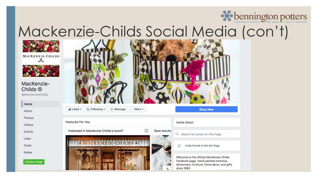 Mackenzie-Childs Social Media (con’t)