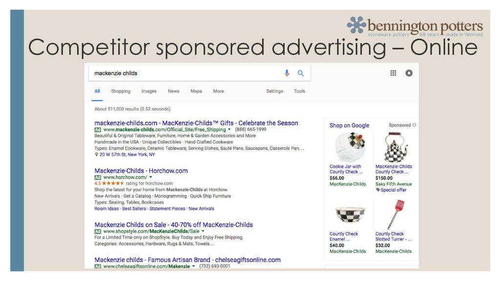 Competitor sponsored advertising – Online