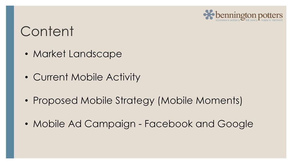 Content Market Landscape Current Mobile Activity