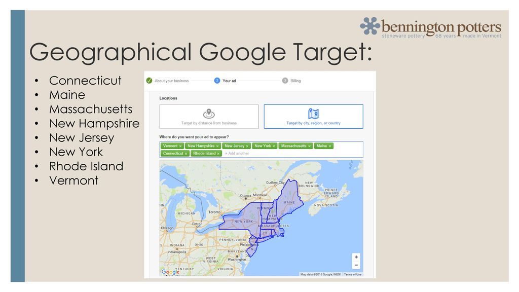 Geographical Google Target: