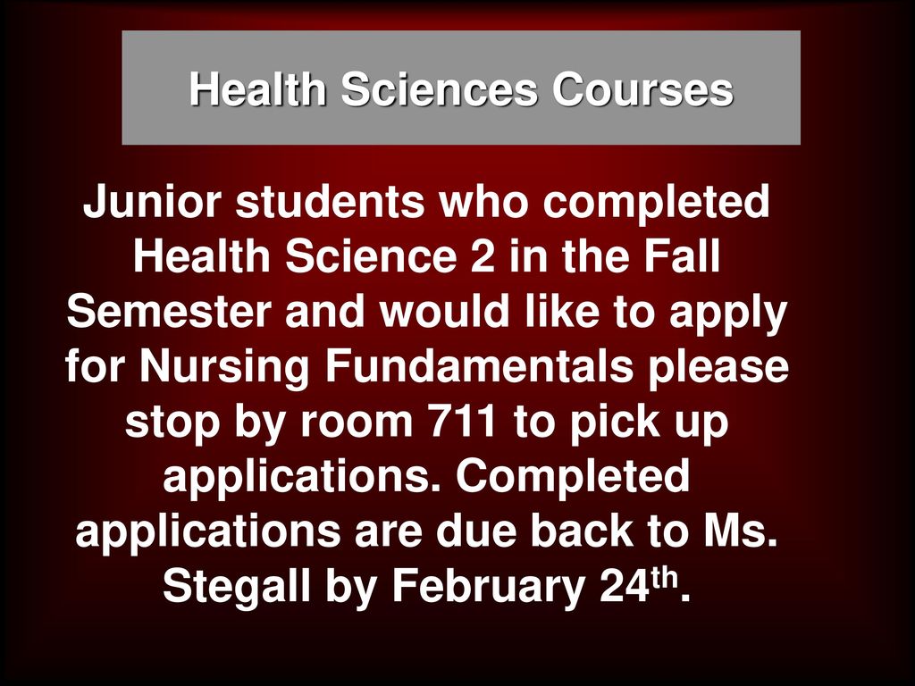 Health Sciences Courses