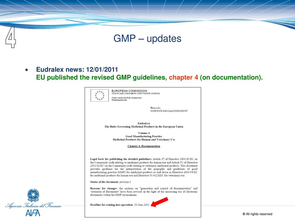 REVISION OF EUDRALEX VOL. 4 - GMP - ppt download