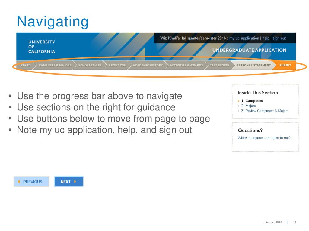 Presenting Yourself on the UC Application for Undergraduate Admission