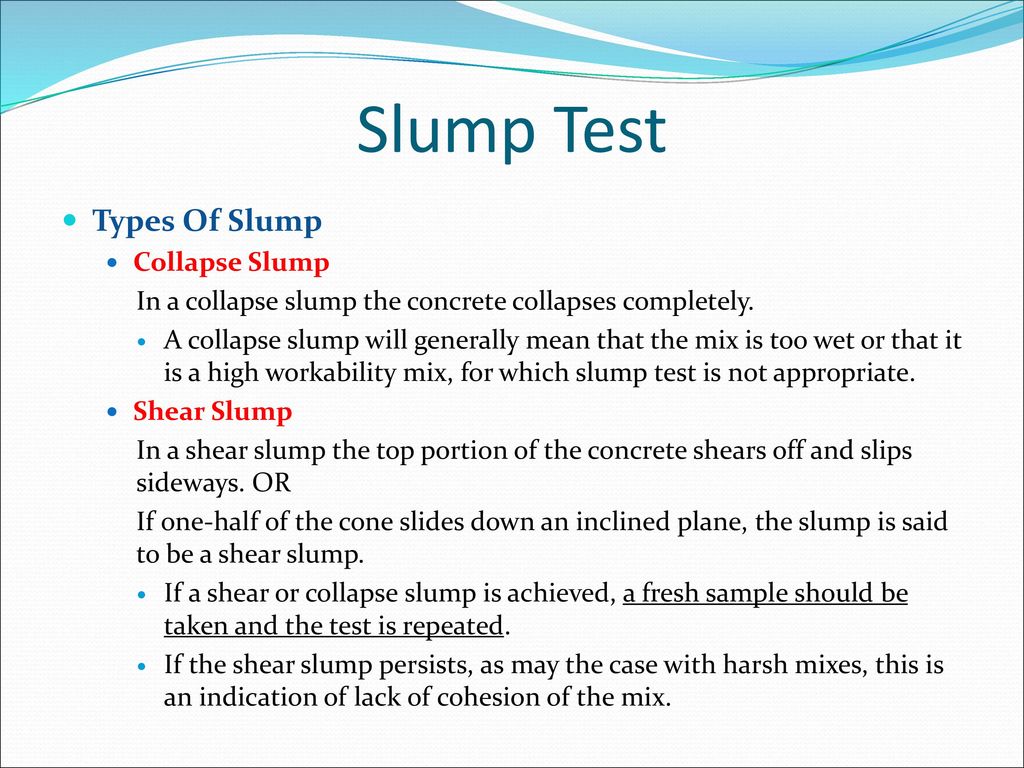 Slump Test Types Of Slump Collapse Slump