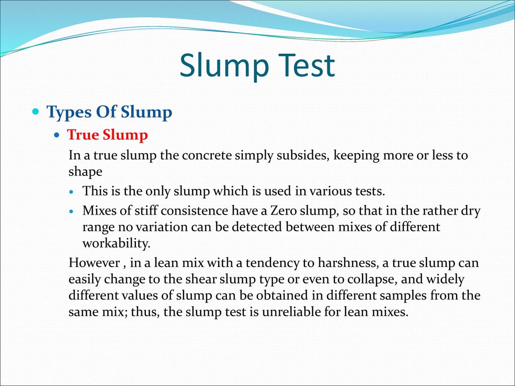 Slump Test Types Of Slump True Slump