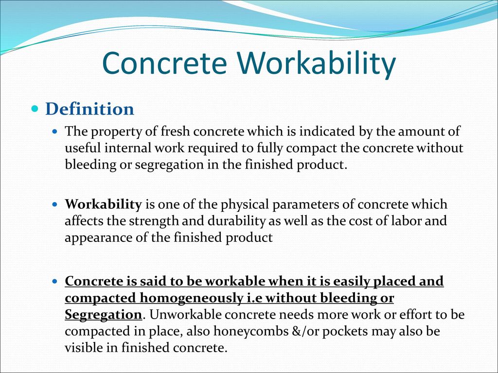 Concrete Workability Definition