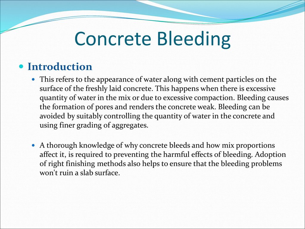 Concrete Bleeding Introduction
