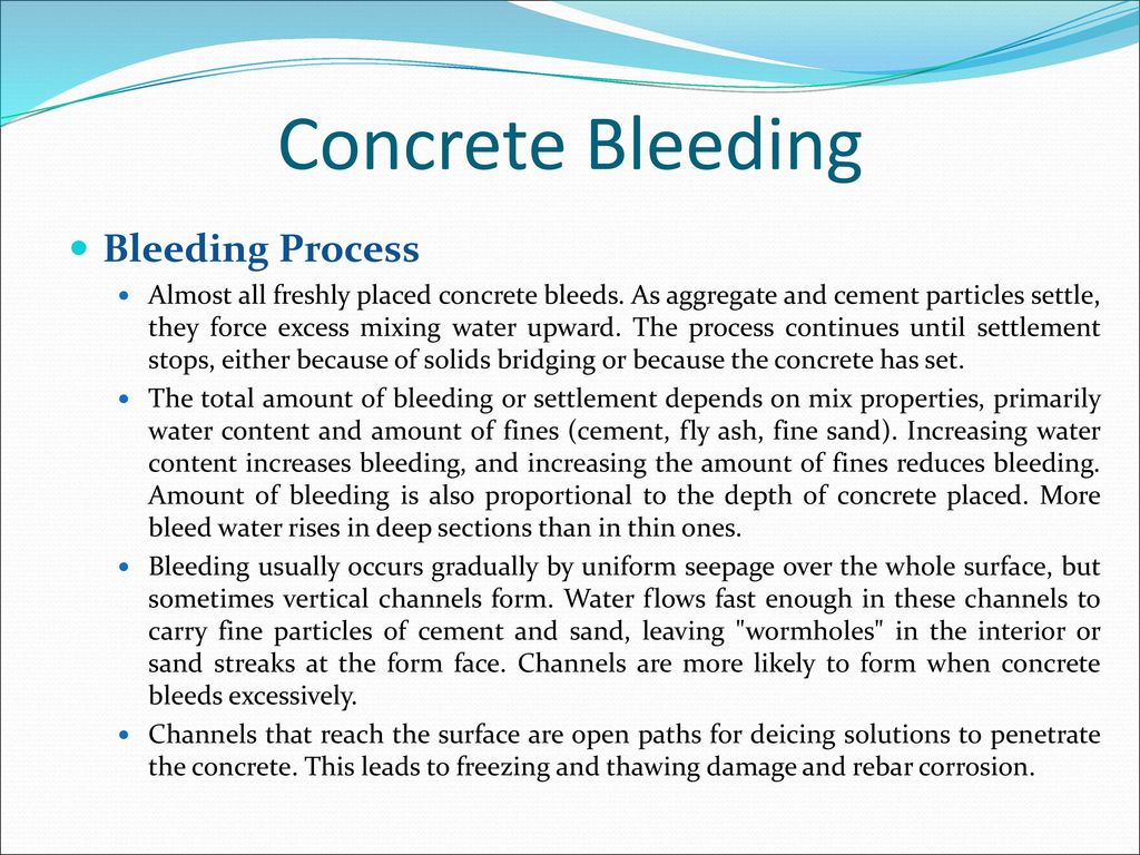 Concrete Bleeding Bleeding Process