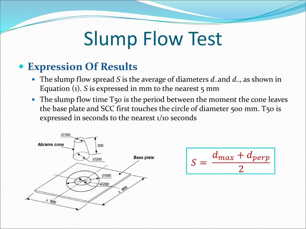 Slump Flow Test Expression Of Results