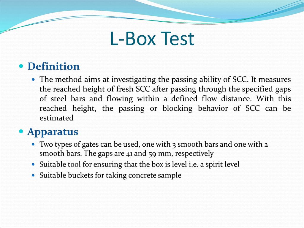 L-Box Test Definition Apparatus