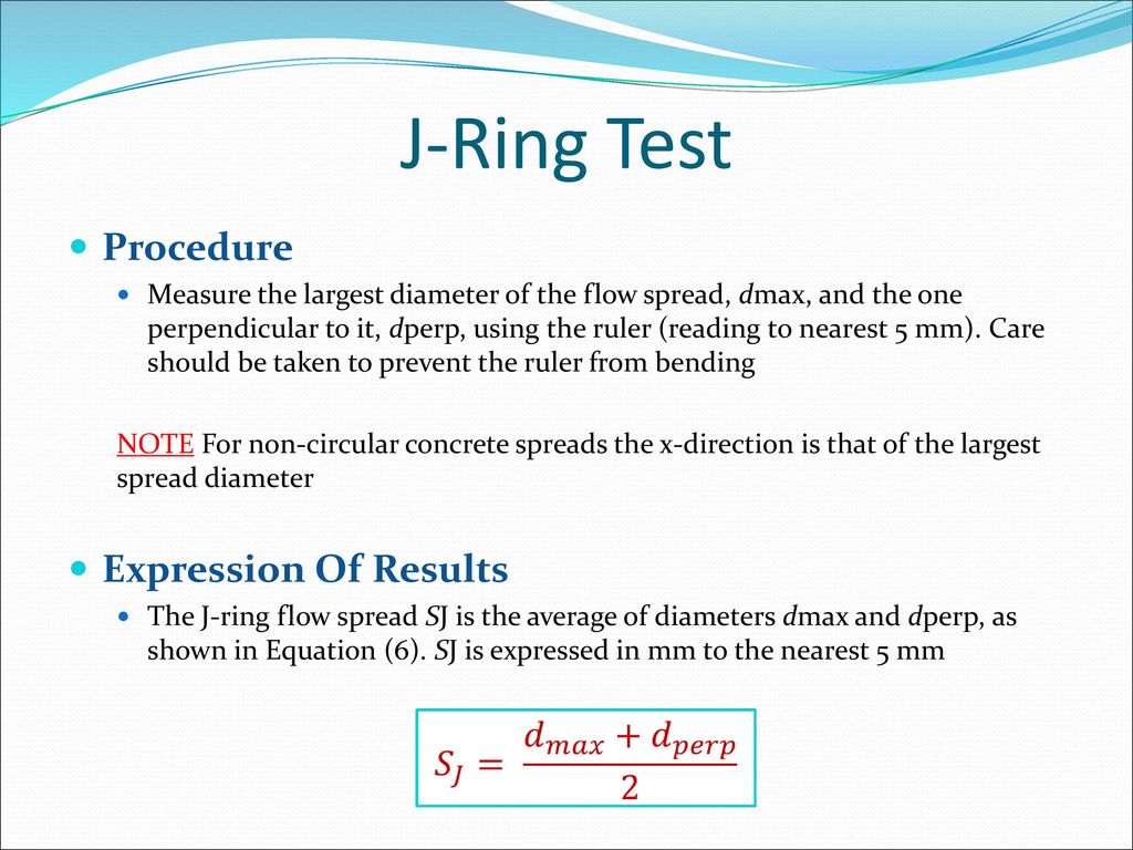 J-Ring Test Procedure Expression Of Results