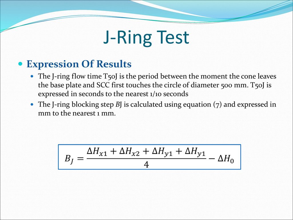 J-Ring Test Expression Of Results