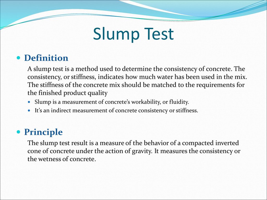 Slump Test Definition Principle