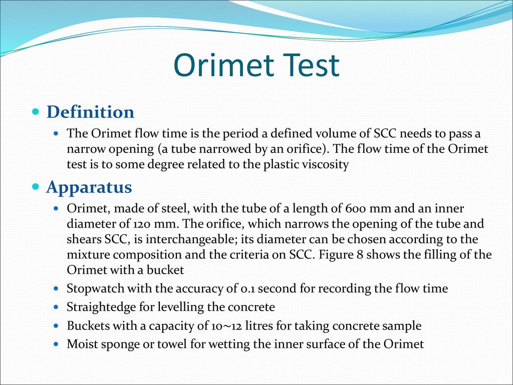 Orimet Test Definition Apparatus