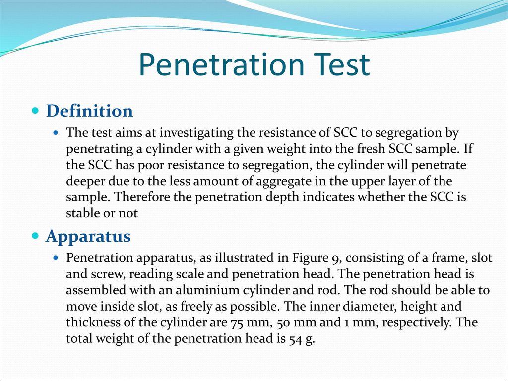 Penetration Test Definition Apparatus
