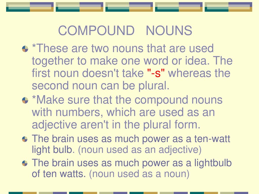 Match to make compound nouns