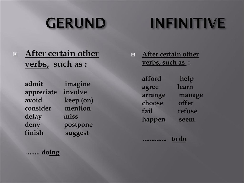 Infinitive or gerund exercises