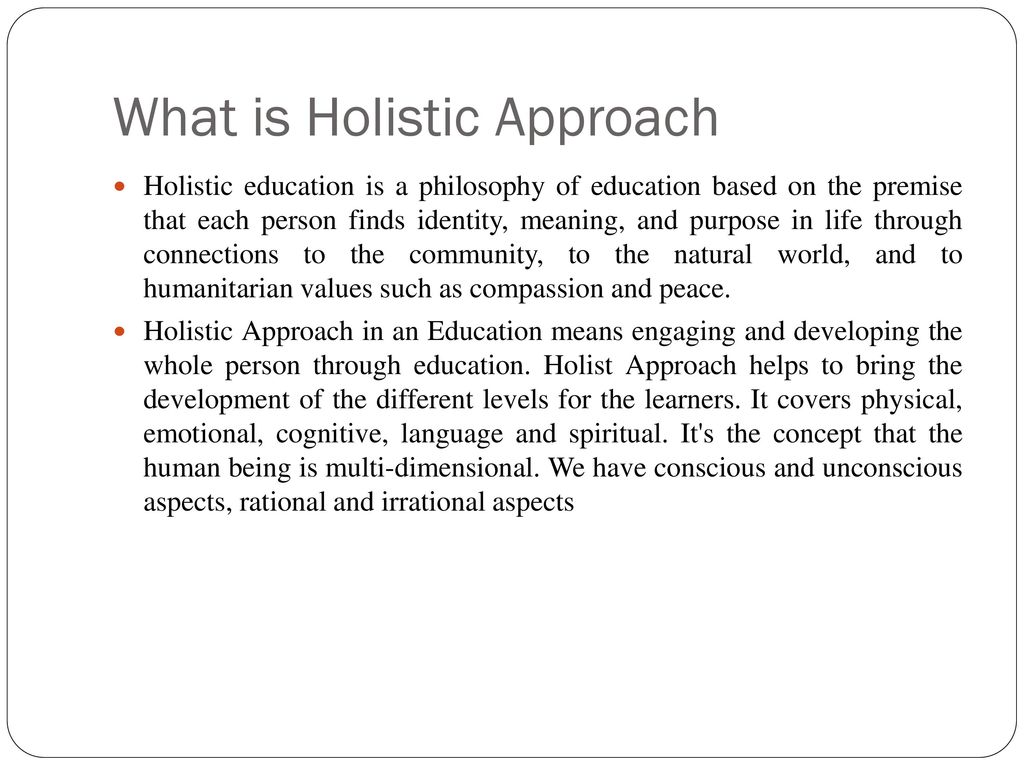 Holistic meaning
