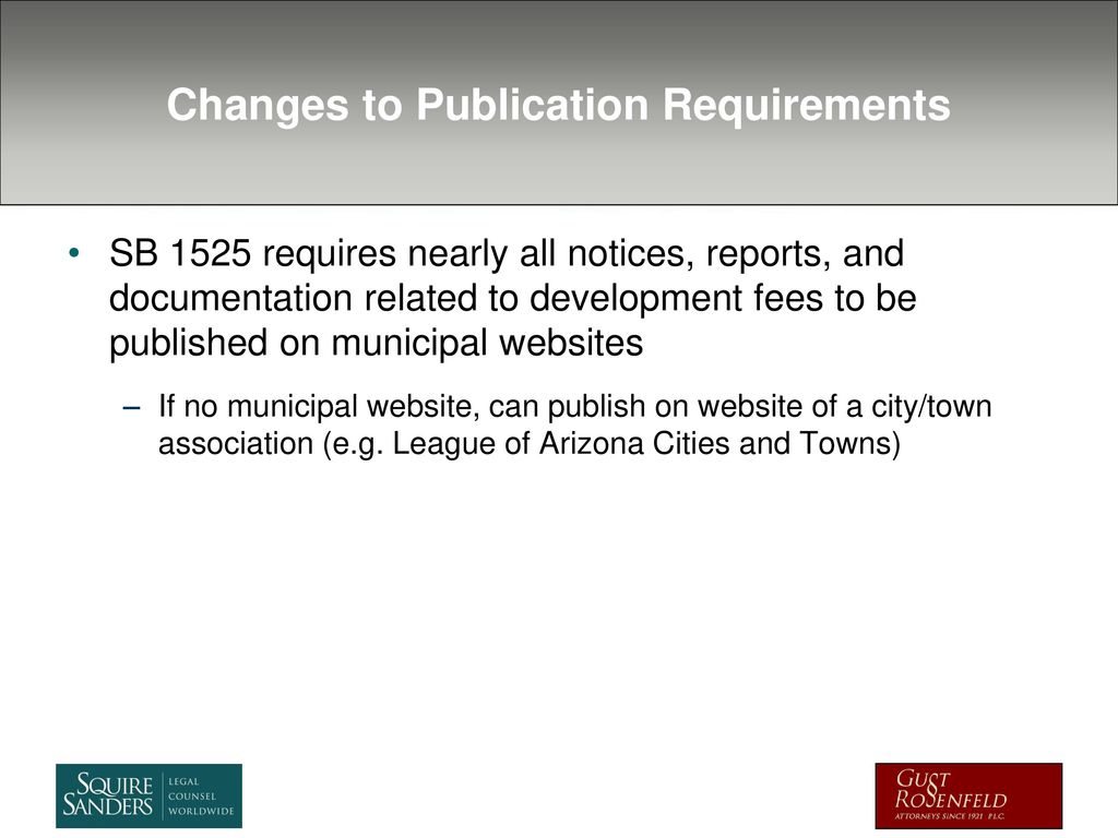 Changes to Publication Requirements