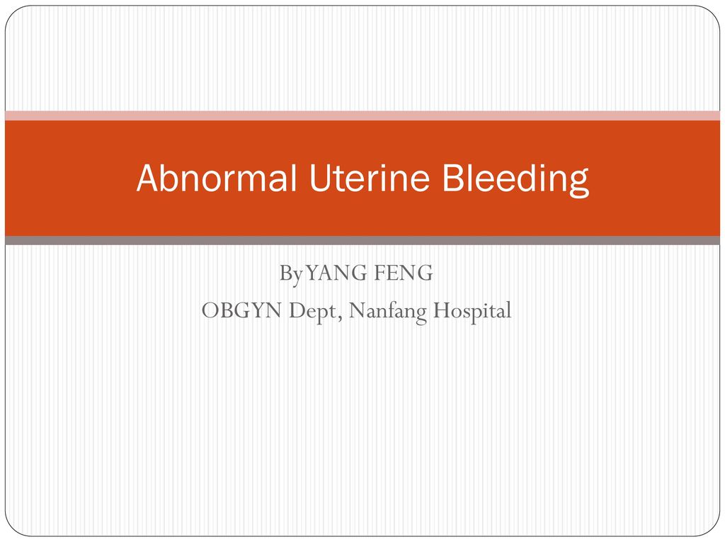 Excessive Menstrual Bleeding Is Charted As