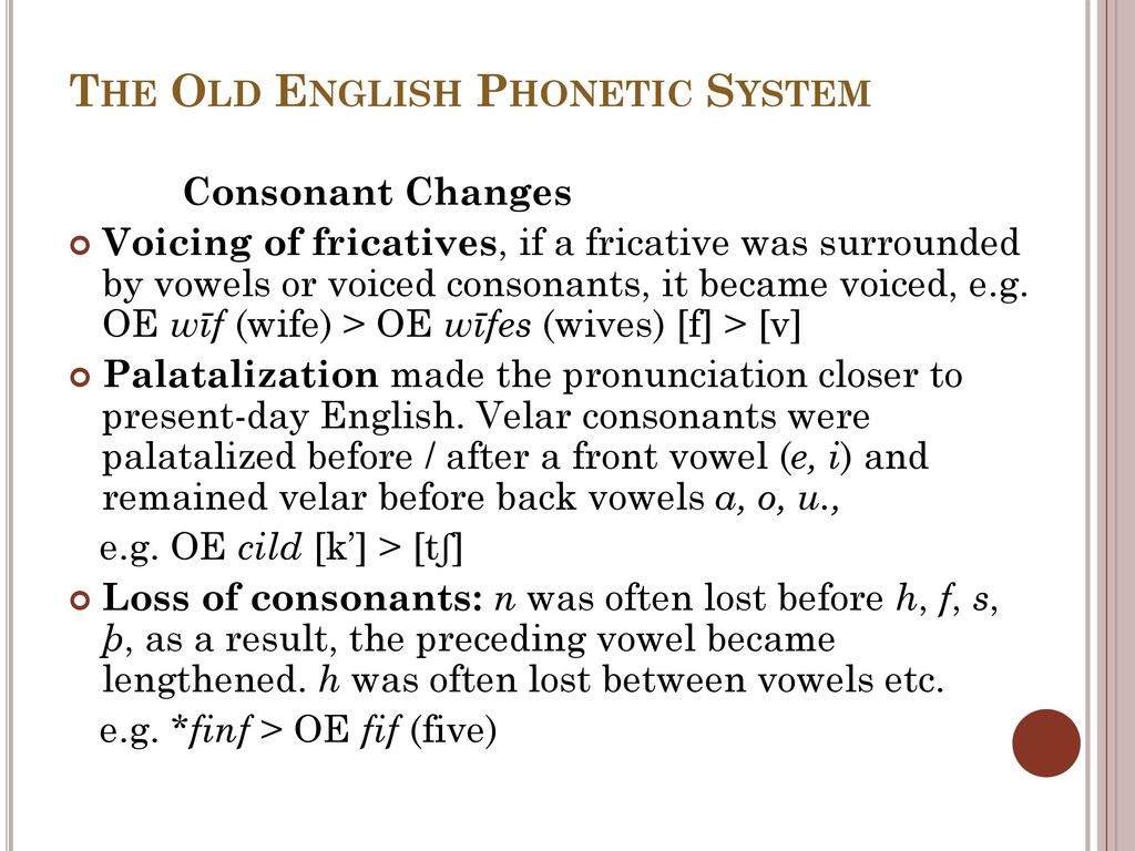 He old english. The System of English consonants. Old English Phonetic System. Consonants in old English. Old English Vowels.