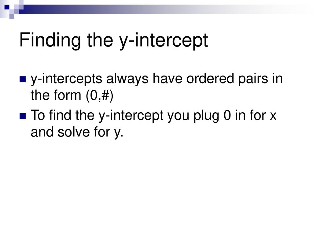 Finding the y-intercept
