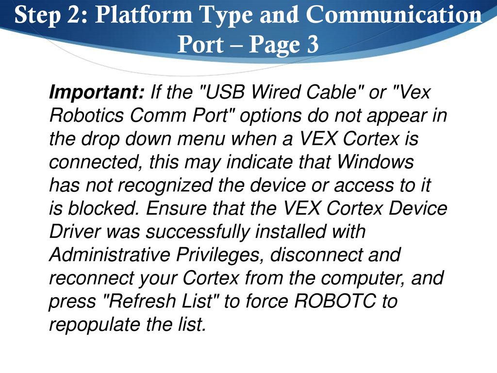 Drivers Vex Robotics Port Devices Drivers Vex Robotics Port Devices