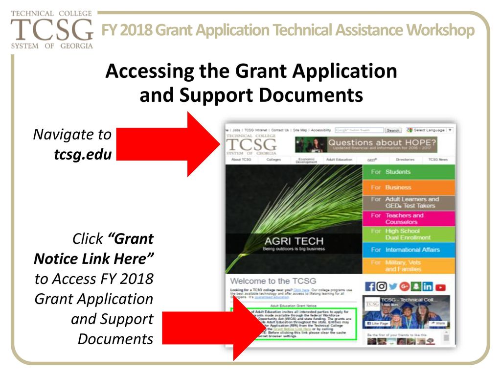 FY 2018 Grant Application Technical Assistance Workshop