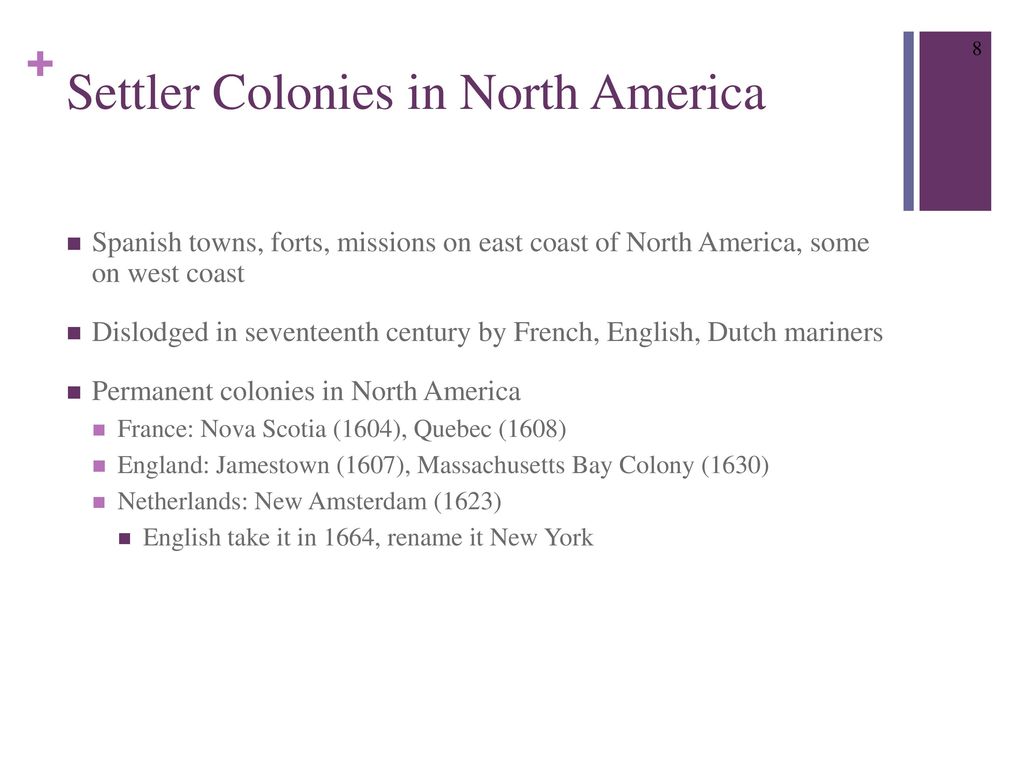 Settler Colonies in North America