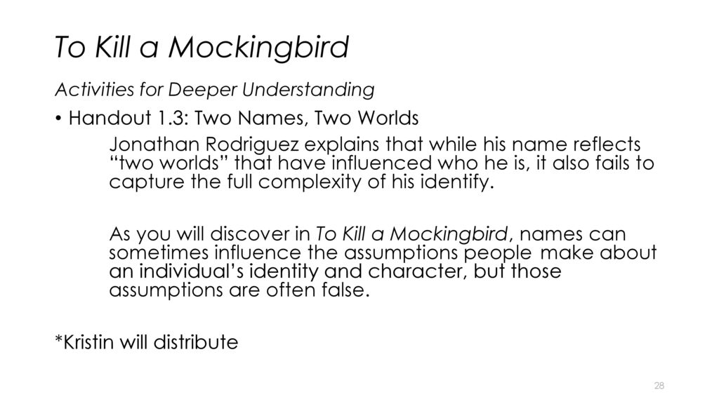 to kill a mockingbird identity